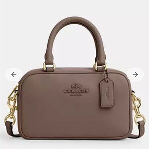 Coach Small Satchel Crossbody Leather Bag NWT Dark Stone Mocha Mousse Color